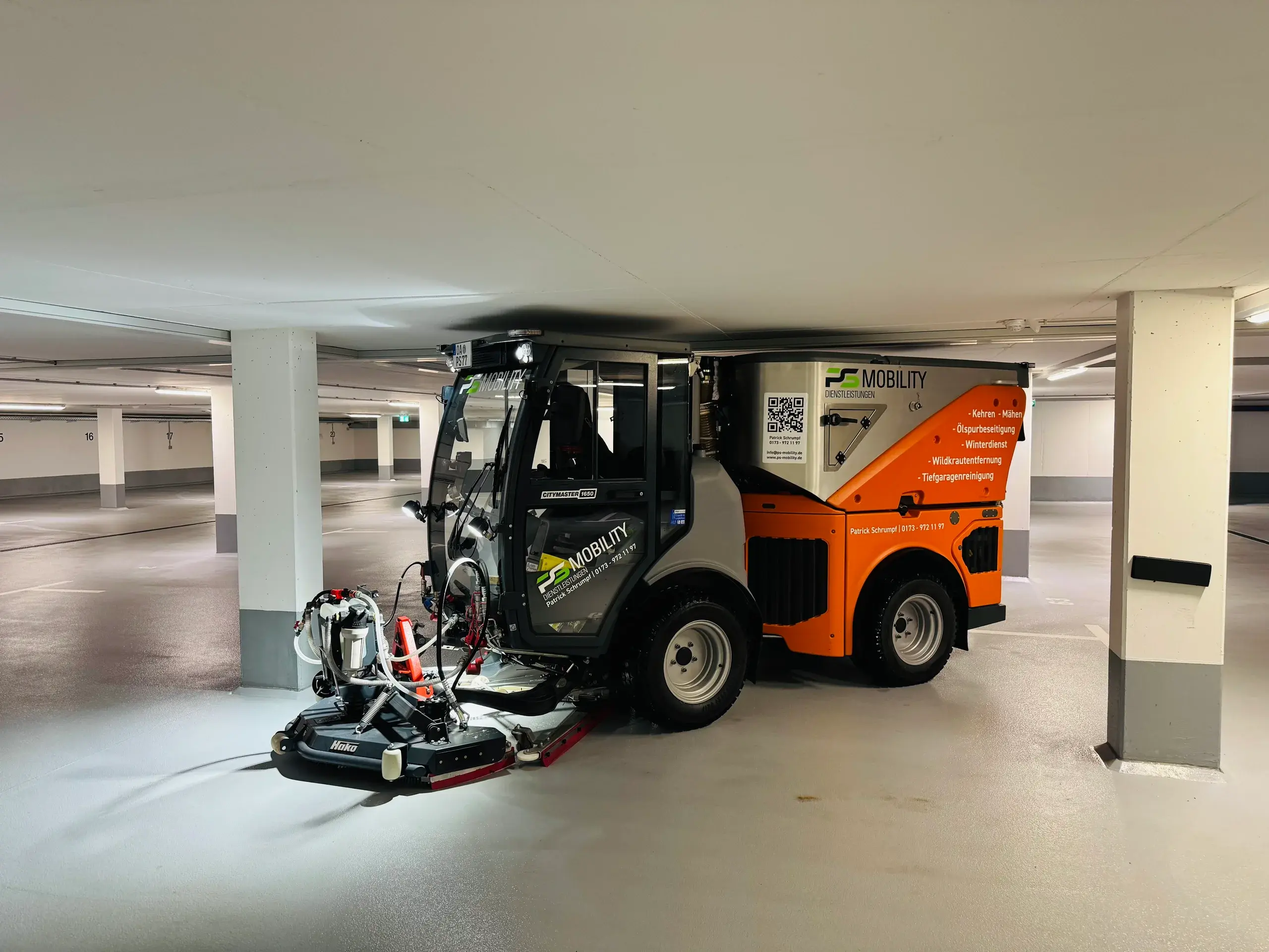 Maschinelle Tiefgaragenreinigung im Raum Kempten durch PS-Mobility